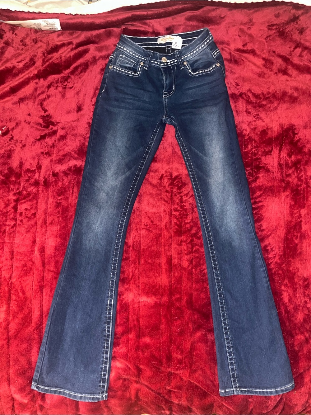 BAMBOO Women's Dark Blue Bootcut Jeans